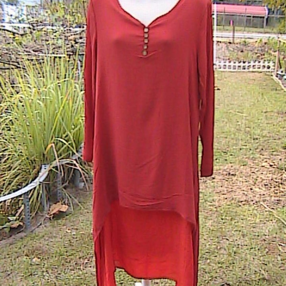 Red Sleeve Asymmetrical Casual Maxi Dress